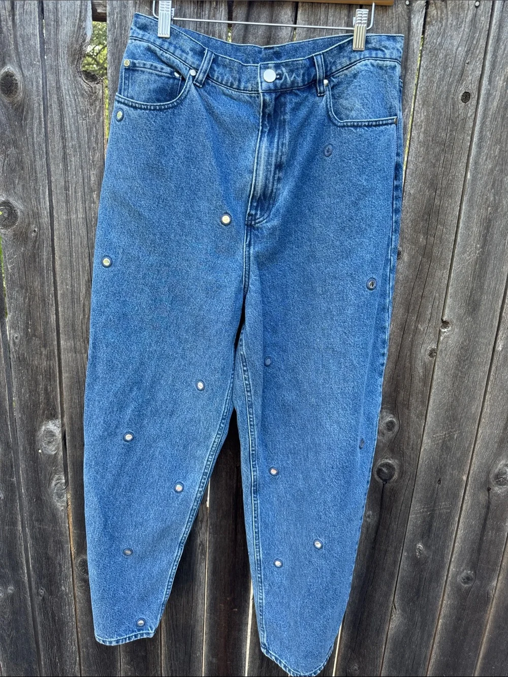 RHODE Blue Studded Boyfriend Jeans